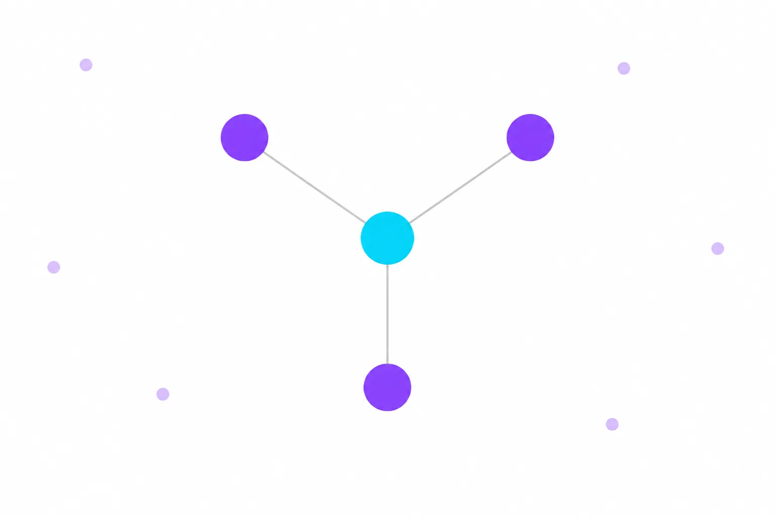 One cyan node linked to three purple nodes. Cover for understanding member referral programs.